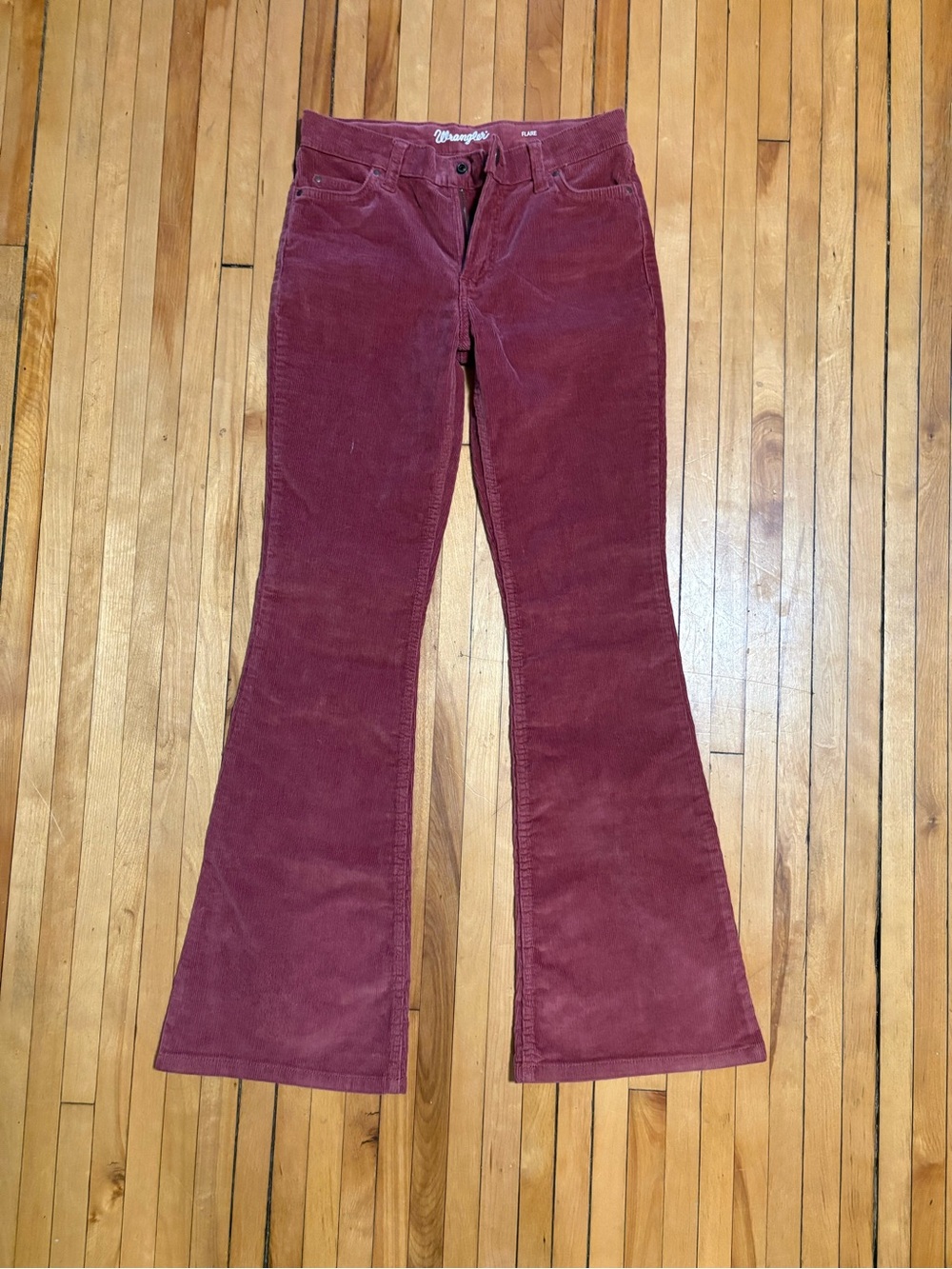 Wrangler Women's Burgundy Corduroy Flare Jeans